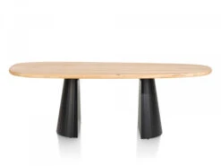 Eetkamertafel ARAWOOD - Massief Eiken/Zwart Hout