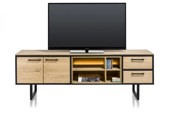 Lowboard 180 Cm BELO - Naturel Eiken Hout 1 Lowboard 180 Cm BELO - Naturel Eiken Hout