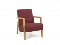 Fauteuil Met Hout BUENO - Burgundy Red Rood