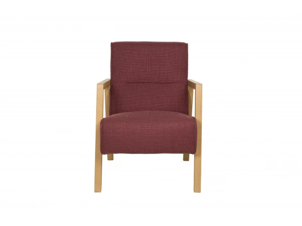 Fauteuil Met Hout BUENO - Burgundy Red Rood 2 Fauteuil Met Hout BUENO - Burgundy Red Rood - Afbeelding 2