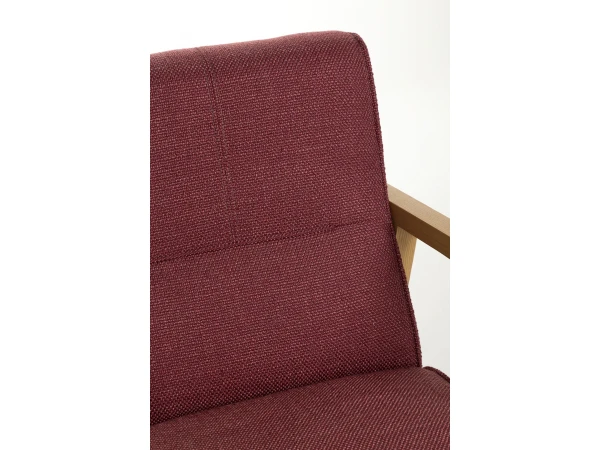 Fauteuil Met Hout BUENO - Burgundy Red Rood 3 Fauteuil Met Hout BUENO - Burgundy Red Rood - Afbeelding 3