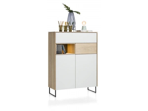 Highboard DARWIN - Oak/Beach Wit 2 Highboard DARWIN - Oak/Beach Wit - Afbeelding 2