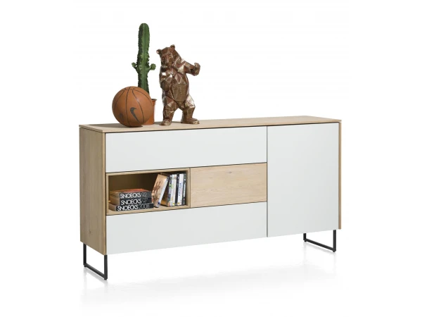 Dressoir DARWIN 160 Cm - Oak/Beach Wit 2 Dressoir DARWIN 160 Cm - Oak/Beach Wit - Afbeelding 2