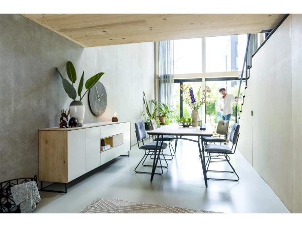 Dressoir DARWIN 160 Cm - Oak/Beach Wit 3 Dressoir DARWIN 160 Cm - Oak/Beach Wit - Afbeelding 3