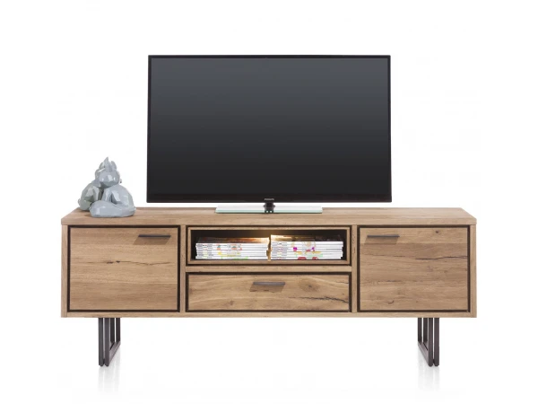 Lowboard DENMARK 170 Cm - Oak Railway Brown Hout 2 Lowboard DENMARK 170 Cm - Oak Railway Brown Hout - Afbeelding 2