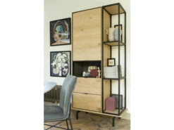 Boekenkast 180 Cm ELEMENTS - Zwart Metaal/naturel Hout -Zuiver || RICHMOND Verkoop xooon elements 39526