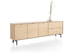 Dressoir 240 Cm ELEMENTS 3 Deuren/2 Laden - Naturel Hout -Zuiver || RICHMOND Verkoop xooon elements 57341