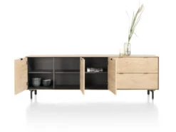 Dressoir 240 Cm ELEMENTS 3 Deuren/2 Laden - Naturel Hout -Zuiver || RICHMOND Verkoop xooon elements 57342