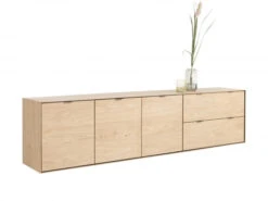 Dressoir 240 Cm ELEMENTS 3 Deuren/2 Laden - Naturel Hout -Zuiver || RICHMOND Verkoop xooon elements 57352