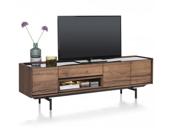 Lowboard Groot HALMSTAD - Choco Brown Bruin 2 Lowboard Groot HALMSTAD - Choco Brown Bruin - Afbeelding 2