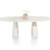 Eetkamertafel Ovaal LUND - Stone Skin Wit