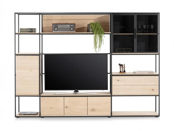 Tv-wand MODULO - Naturel Hout 1 Tv-wand MODULO - Naturel Hout