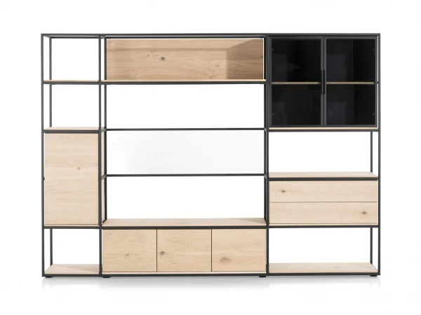 Tv-wand MODULO - Naturel Hout 5 Tv-wand MODULO - Naturel Hout - Afbeelding 5