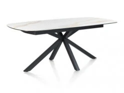 Eetkamertafel MONTELLO - Keramiek Met Wite Marmerlook Wit