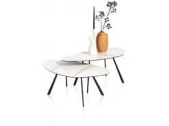 Salontafel MONTELLO - Keramiek Met Witte Marmerlook Wit -Zuiver || RICHMOND Verkoop xooon montello 52488