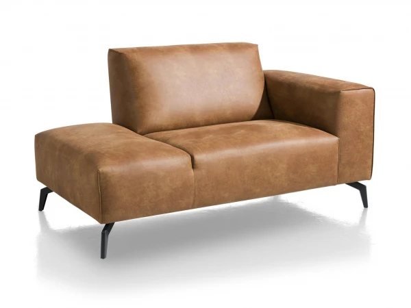 Divan Rechts PRIZZI Met Designpoot - Secilia Cognac Cognac 1 Divan Rechts PRIZZI Met Designpoot - Secilia Cognac Cognac
