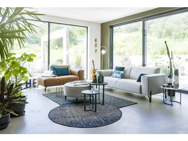 Divan Rechts PRIZZI Met Designpoot - Secilia Cognac Cognac 3 Divan Rechts PRIZZI Met Designpoot - Secilia Cognac Cognac - Afbeelding 3