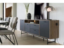 Dressoir TORANO 230 Cm - Walnoot/zwart Multicolor -Zuiver || RICHMOND Verkoop xooon torano 53208