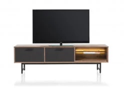 Lowboard TORANO 170 Cm - Walnoot/zwart Multicolor