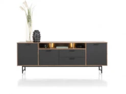 Dressoir TORANO 230 Cm - Walnoot/zwart Multicolor