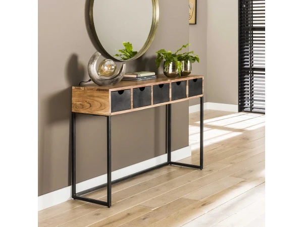 Kaptafel METAL CATCH - Hout/zwart Hout 2 Kaptafel METAL CATCH - Hout/zwart Hout - Afbeelding 2