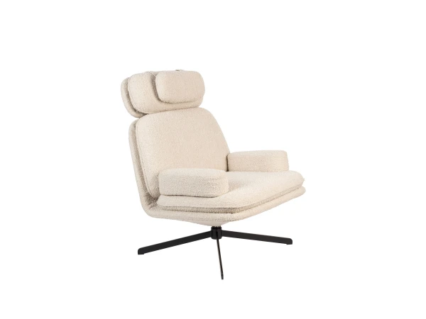 Zuiver Loungechair TYLER - Wit Bouclé Wit 1 Zuiver Loungechair TYLER - Wit Bouclé Wit