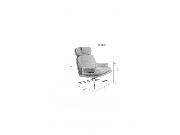 Zuiver Loungechair TYLER - Wit Bouclé Wit 11 Zuiver Loungechair TYLER - Wit Bouclé Wit - Afbeelding 11